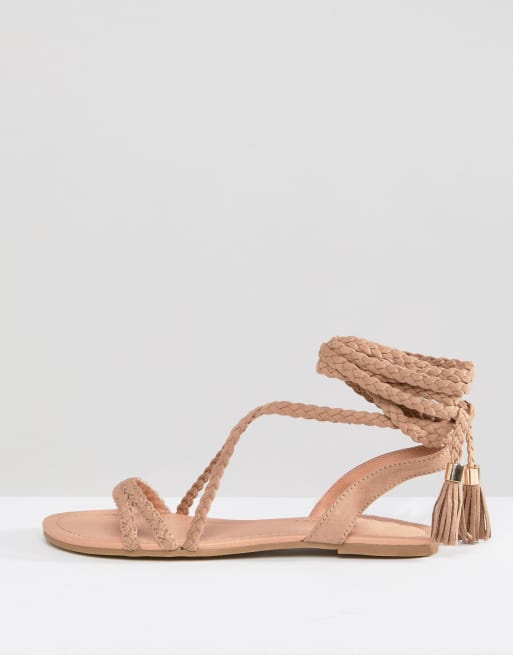 ASOS - FAYLA - Sandali bassi intrecciati con allacciatura alla gamba, 2 di 4