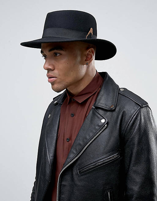 ASOS Fedora Hat With Contrast Felt Feather Band