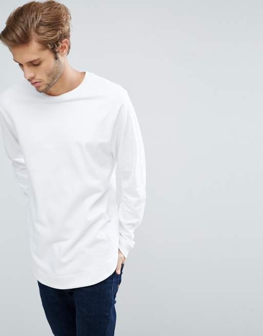 ASOS - Felpa lunga con fondo arrotondato