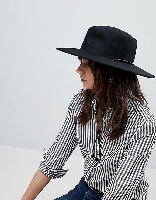ASOS Felt Boater Hat With Chin Tie