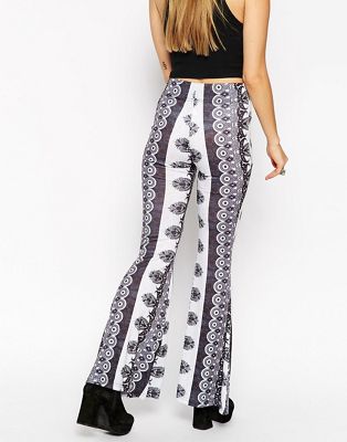 aztec flared trousers