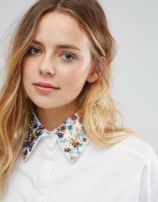 Sequin 2025 collar blouse