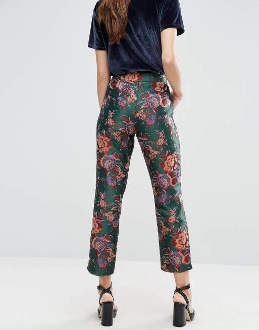 Patterned cigarette pants outlet