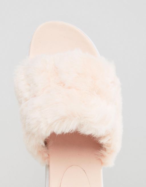 ASOS FLUFFIE Faux Fur Sliders ASOS