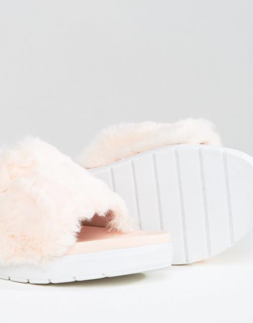 Fluffy discount sliders asos