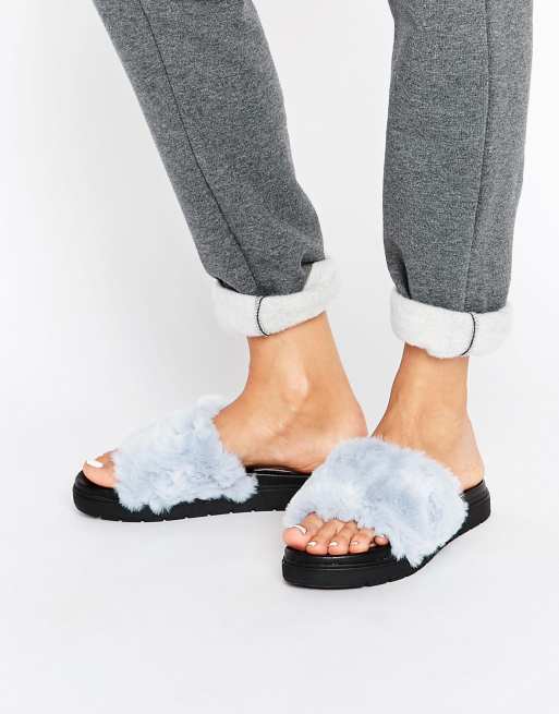 Fluffy best sale sliders asos