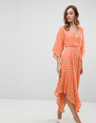 midi dress flutter sleeve