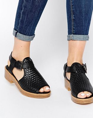 ASOS FOOLED YOU Woven Peep Toe Sandals 