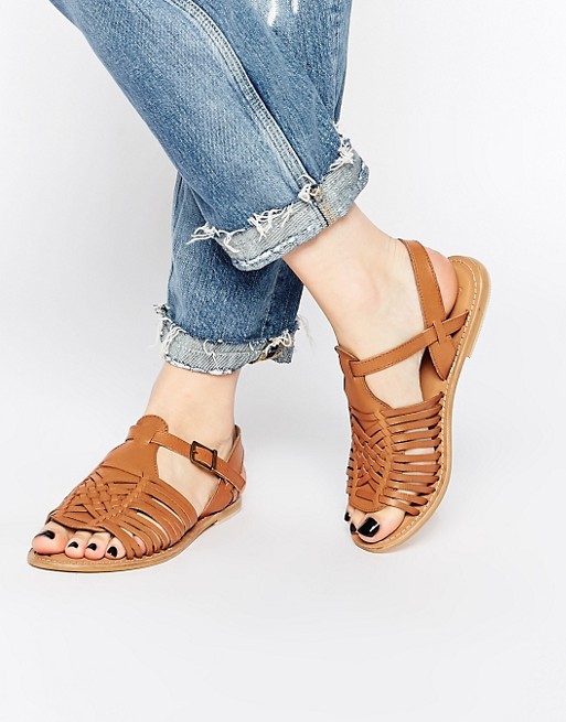 ASOS | ASOS FOREST Leather Flat Sandals
