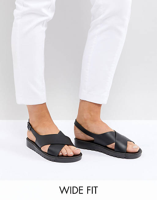 ASOS FREQUENT Wide Fit Jelly Flat Sandals | ASOS