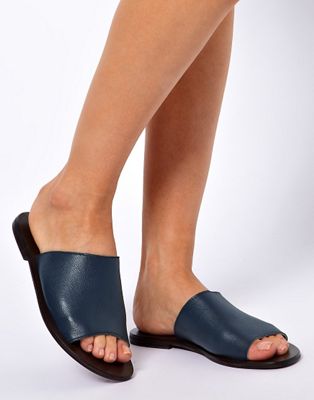 flat leather mules