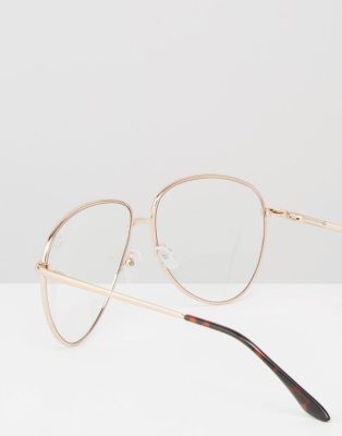 geeky metal frame clear glasses