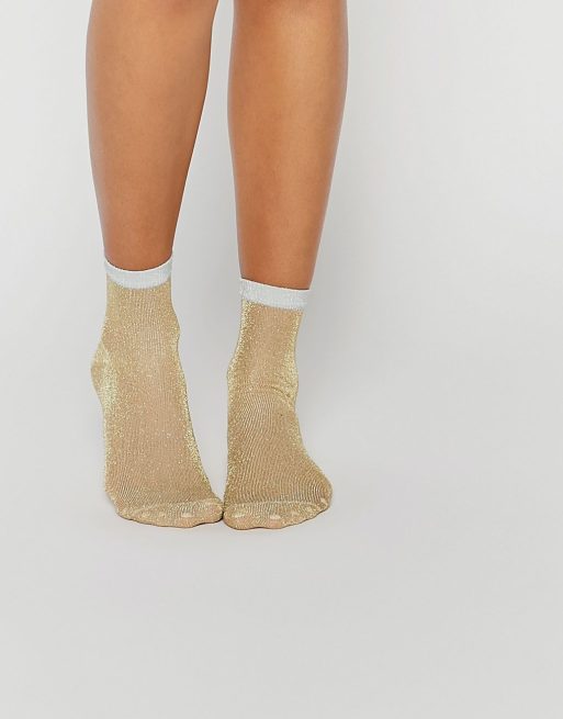 womens gold socks