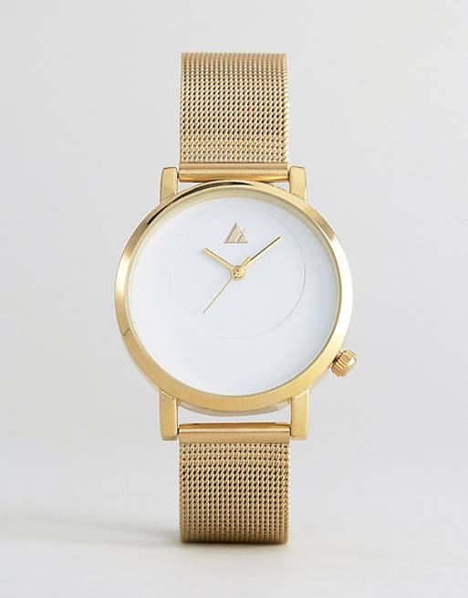 ASOS Gold Mesh Watch With Dial Detail