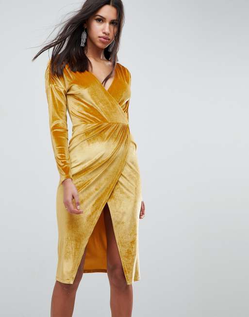 Gold velvet clearance dress