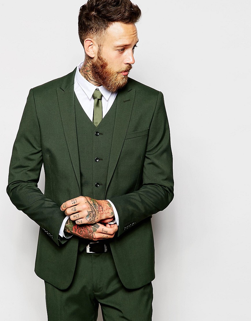 ASOS – Grön kavaj i extra smal passform, del av kostym