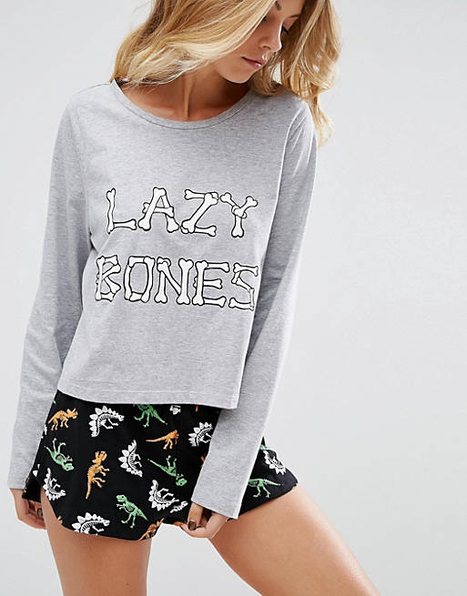 ASOS Halloween Lazy Bones Short & Tee Pyjama Set