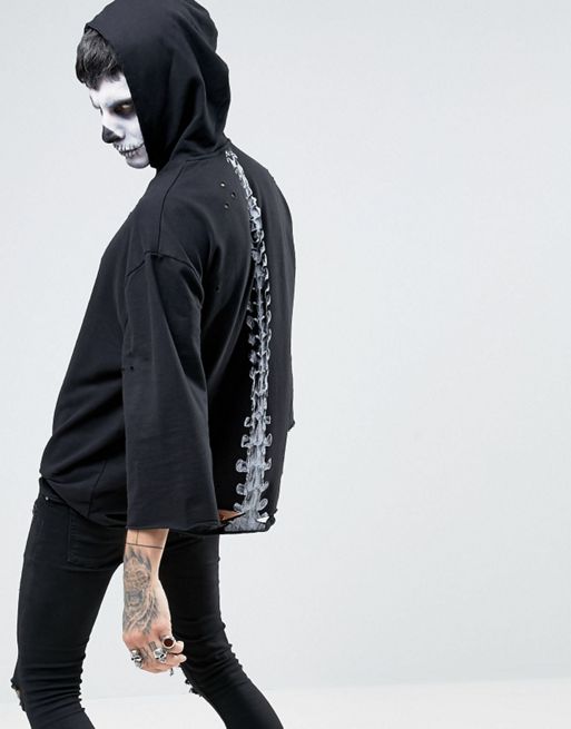 Halloween Patched Graphic Sweatpants - Black