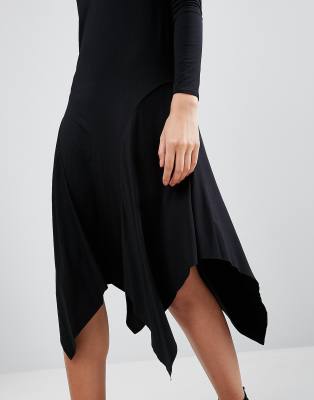 black handkerchief hem dress