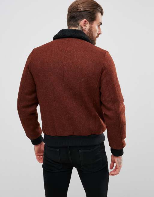 Harris tweed outlet bomber