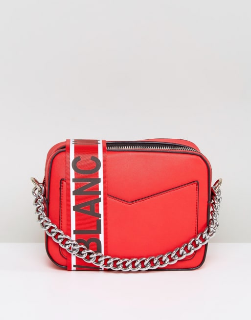 ASOS HERO Boxy Chain Cross Body with Slogan Webbing Bag