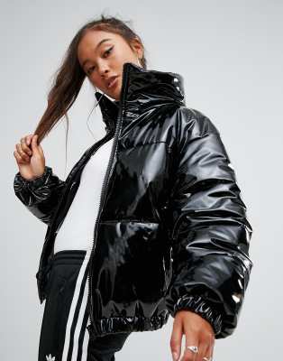 short shiny puffer jacket