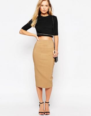 ASOS | ASOS High Waist Longerline Pencil Skirt