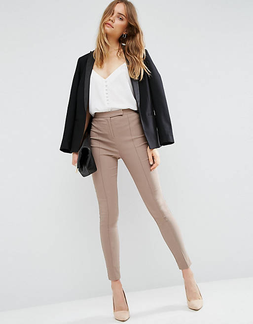 ASOS High Waist Trousers In Skinny Fit