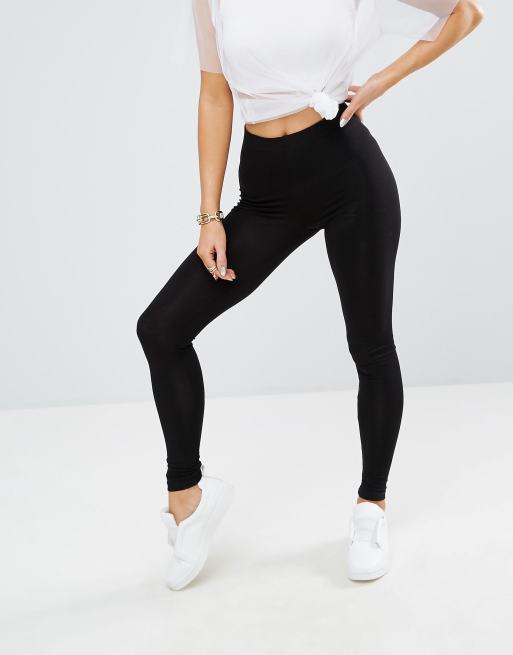 ASOS DESIGN Curve Tall high waisted leggings in black