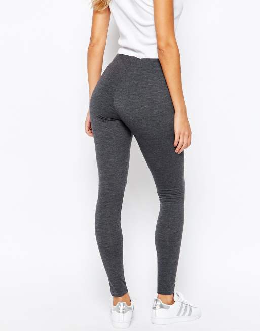 ASOS High Waisted Leggings In Charcoal Marl