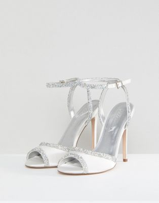 silver wide shoes wedding