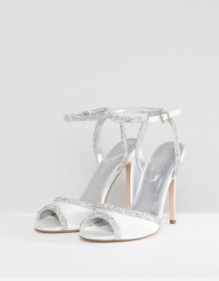 silver wide shoes wedding