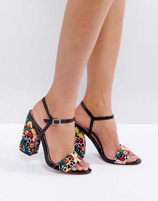 ASOS | ASOS HOAX Embroidered Heeled Sandals