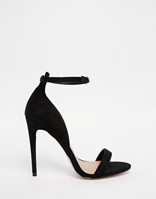 Clover Black Strap Heeled Sandals