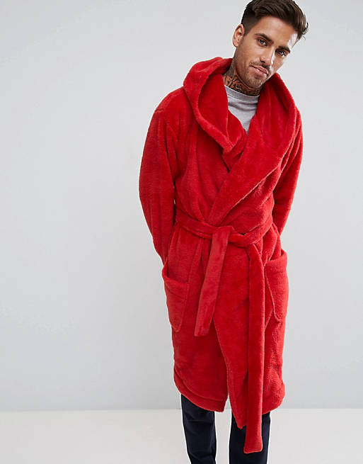 Robe with hood in Asos Men Clothing Loungewear Bathrobes 