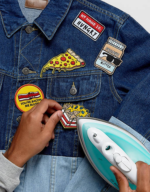 ASOS Iron On Patch 5 Pack With Novelty Food Designs