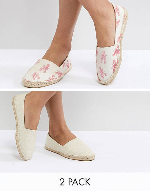ASOS JALLY Two Pack Espadrilles