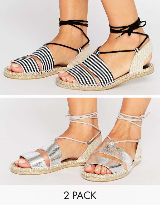 ASOS – JANICA – Espadrilles im Zweierpack