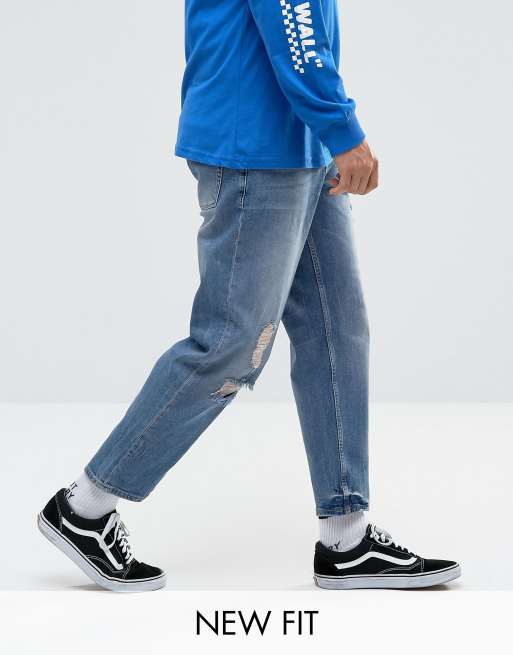 ASOS Jean style  skateur  avec abrasions Bleu d lav  