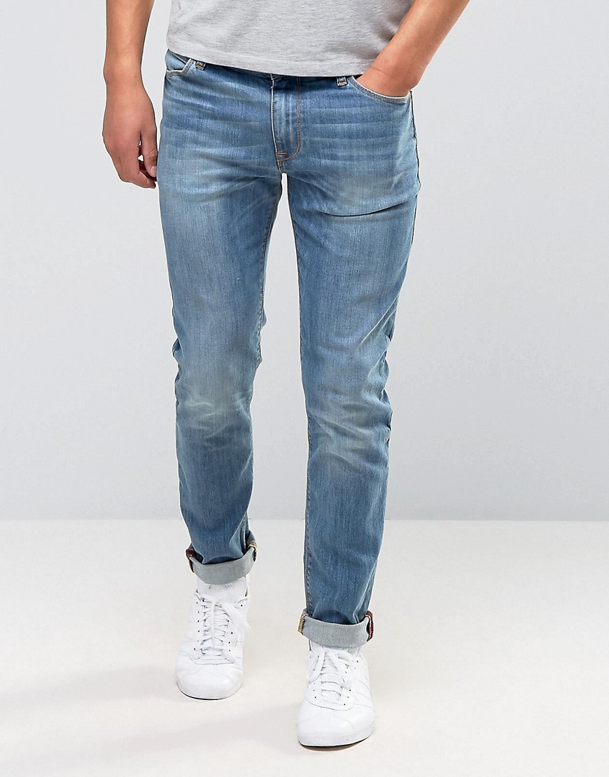 Asos Design - Asos - jeans skinny a lavaggio medio-blu