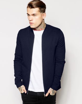 asos jersey bomber jacket