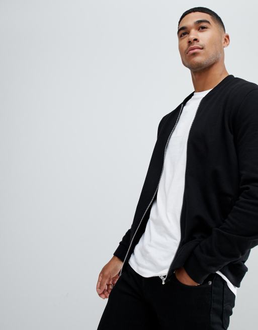 ASOS - Jersey bomberjack in zwart