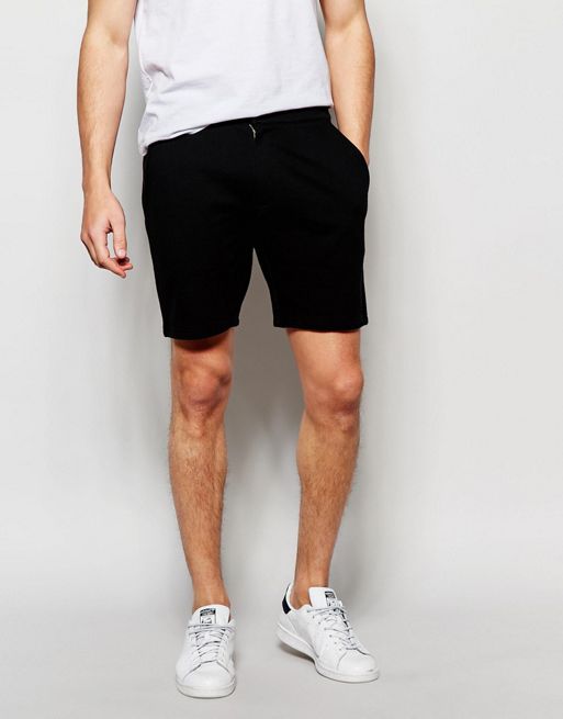 ASOS Jersey Shorts With Zip Fly And Button Detail
