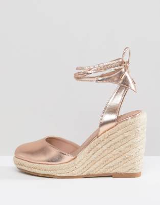 asos rose gold wedges