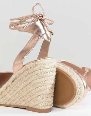 asos rose gold wedges