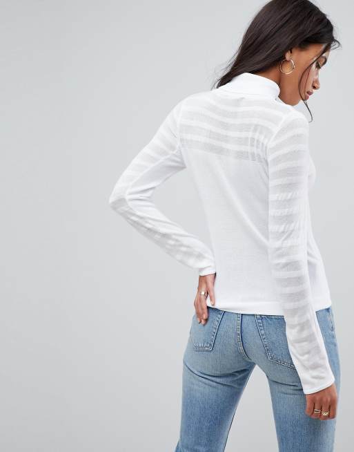 ASOS Jumper with Roll Neck and Sheer Panel Detail, 2 of 4