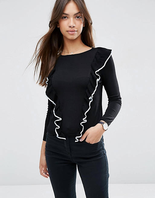 ASOS Jumper with Tipped Ruffles