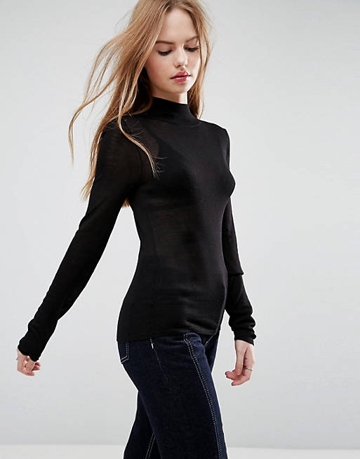 ASOS Jumper with Turtle Neck in Sheer Knit | ASOS