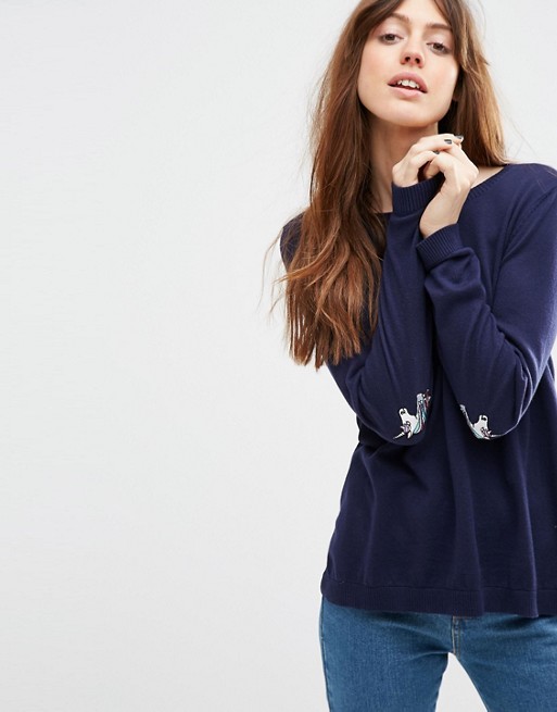 ASOS Jumper With Unicorn Elbow Patch