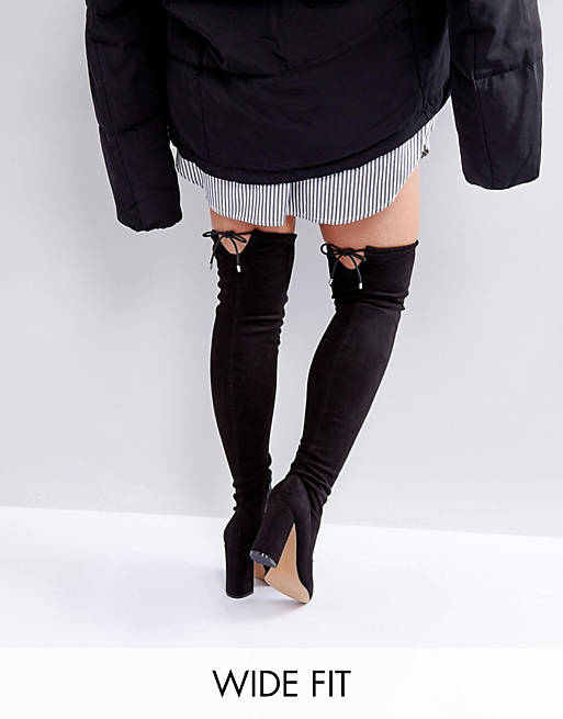 ASOS KARMA Wide Fit Pointy Over The Knee Boots